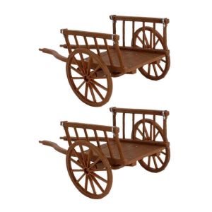 Chariot Mod&egrave;le miniature Chariot F&eacute;es Figurines Miniature Roue Brouette Enfant Accessoire Jardin Tro - Neuf