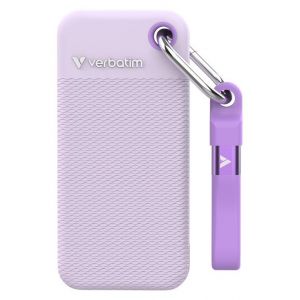 Verbatim Pocket - Color Edition - SSD - 1 To - porte-cl&eacute; avec attachement &agrave; c&acirc;ble - externe (portable) - M.2 - USB 3.2 Gen 2 (USB-C connecteur) - violet - Neuf