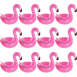 12 Pcs Flamingo Gonflable Porte-Boisson Bar Flottant Jouets De Piscine Tasse Flottante - Neuf
