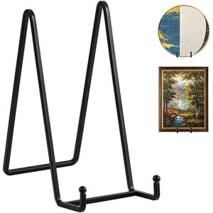 Pr&eacute;sentoir Chevalet Pour Assiettes - Support D&eacute;coratif En M&eacute;tal Noir - Pr&eacute;sentoir Pour Cadres Photo De Table - Pr&eacute;sentoir En Fer Pour Assiettes, Livres De Cuisine, Cartes Postales, Cd, ?uvres D'art - 20,5 Cm - Neuf