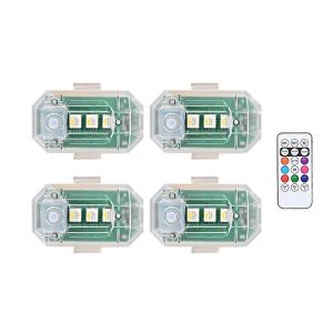 4PCS Lumières stroboscopiques LED sans fil avec télécommande,8 couleurs - Neuf