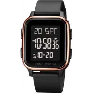 Montre Numérique De Sport Pour Homme Étanche Avec Alarme/Compte À Rebours/Double Heure/Chronomètre/12/24 H Avec Rétroéclairage Led.[J332] - Neuf