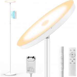 Lampadaire Sur Pied Blanc, 3600lm 36w Led Lampe Sur Pied Super Lumineux, 2700k-6500k Dimmable Lampadaires Avec T&eacute;l&eacute;commande Et Contr&ocirc;le Tactile, Lampadaire Haut Pour Salon Chambre Et Burea - Neuf