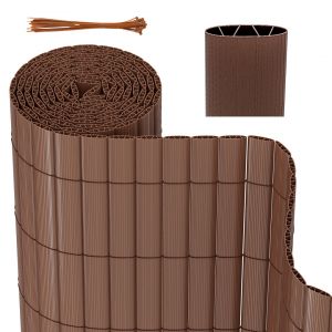 Canisse En Pvc Pour Le Jardin, Balcon Cl&ocirc;ture Brise-Vent, Balcon Ou Terrasse Double Face, Occultant Cloture, Marron 80 X 800cm - Neuf