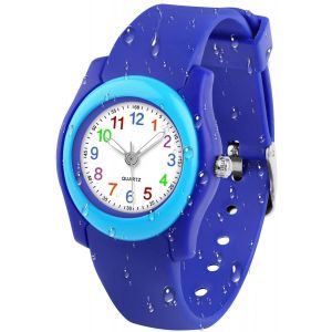 Kalanka-Montre Enfant, Montre Analogique Pour Garçons Filles, Montre Pour Enfant Étanche À Quartz Et Bracelet Souple, Adaptée Aux Enfants De 3 À 15 Ans.Pour L'apprentissage De La Lecture - Neuf