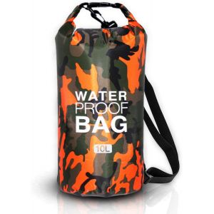 Kalanka-Sac Étanche, Dry Bag 10l 20l 30l A Vec Sangle Réglable, Idéal Pour Activités De Plein Air Et Sports Aquatiques, Kayak, Rafting, Natation, Bateau Canoeing, Plage (Camouflage Orange, 10 Litres) - Neuf