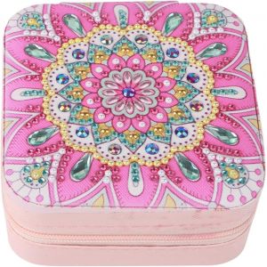 Trahoo-Boîte À Bijoux Peinture Diamant Filles Femmes Diamant Painting Boîte À Bijoux De Voyage Boite Diamond Painting Rangement Boîte À Bijoux Petit Étui De Voyage À Bijoux Mandala - Neuf