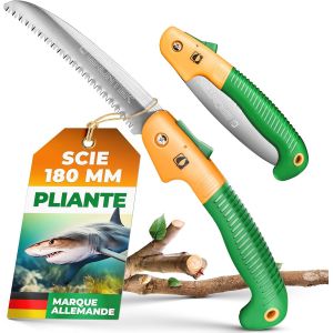 NouvelHorizonstore-Scie &agrave; &Eacute;laguer Pliante 180mm. Lame egoine pliable en acier tremp&eacute; profil 3d japonais. Scie &agrave; main pour bois - Neuf