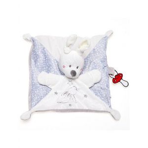 Doudou Lapin Blanc GrisSimba Toys Benelux Peluche Bebe Naissance Attache Tetine Sucette Mixte Etoiles - Neuf