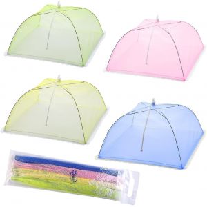 Le Protecteur Alimentaire En Maille Pop-Up 17x17 Couvre Le Parapluie De Tente Pour L'ext&eacute;rieur, Les Tentes Moustiquaires, Les Pique-Niques De F&ecirc;tes, Les Barbecues, Jaune R&eacute;utilisable - Neuf
