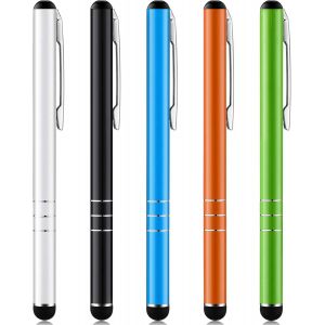 5 Pi&iquest;&iquest;ces Stylet Fin Stylet &iquest;&iquest; ?cran Tactile Capacitif Universel pour Tablettes et T&iquest;&iquest;l&iquest;&iquest;phones Portables (Blanc, Noir, Bleu, Orange, Vert) - Neuf