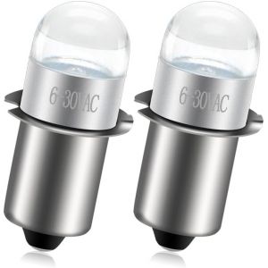 Ampoule Led De Mise À Niveau P13.5s 6-30v 6v 9v 12v 18v 24v Pour Remplacement De Lampe Torche Lanterne De Travail Ryobi Milwaukee Dewalt Maglit,Non-Polarisée (Pack De 2) - Neuf