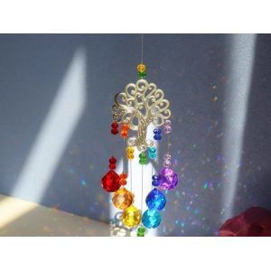 Attrape-soleil en forme de boule de verre en forme d'arbre de vie pour d&eacute;coration de fen&ecirc;tre - Neuf