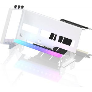 Gpu Pcie 4.0 Support De Carte Graphique R&eacute;glage Multi-Angle Avec Led Argb 5V 3 Broches,Kit De Support De Carte Vid&eacute;o Vga Avec C&acirc;ble De Montage Pcie 4.0 X16 Gen4 17Cm/6.69In-Blanc - Neuf