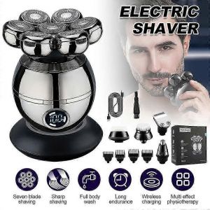 7d Rasoir &Eacute;lectrique 7 T&ecirc;te Rasoir Barbe Chauve Cheveux Cr&acirc;ne Tondeuse Barbe Dissolvant Hommes - Neuf