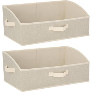 Subzonal-Bo&icirc;tes De Rangement En Tissu 28l,Lot De 2 Panier Rangement 50x28.5x20cm,Grande Cube De Rangement Pliable En Tissu Ouvertes Avec Poign&eacute;es Pour V&ecirc;tements, Jouets, Livres, Armoire - Neuf