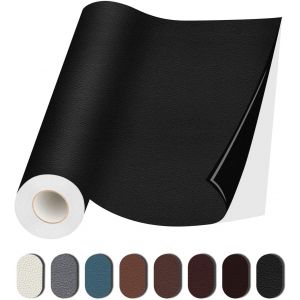 Mevronisshop-Patch De R&eacute;paration En Cuir 40 X 300cm Auto-Adh&eacute;sif Pour R&eacute;novation De Canap&eacute;, Si&egrave;ge, Vestes, Artisanat (Noir) - Neuf