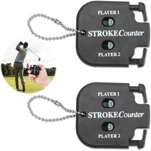 Compteur De Score De Golf 2 Pièces, Compteur De Coups De Golf, Mini Compteur De Score De Golf Avec Chaîne Suspendue, Compteur De Sport Clicker Pour Golf Et Autres Jeux De Balle - Neuf