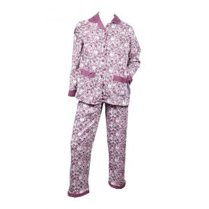 Pyjama Femme Long Boutonn&eacute; Confort 1011 Pyjama Mauve - Neuf