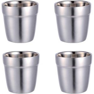 Eryi-Mini Tasse En Acier Inoxydable, Ensemble De 4 Gobelets Durables Pour Les Enfants Gobelet Empilable Bières Et Cocktails - Neuf