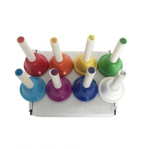 Clochettes à main colorées à 8 notes, instrument de musique Orff, pour enfants, jouet, fournitures de fête-le père Noël - Neuf
