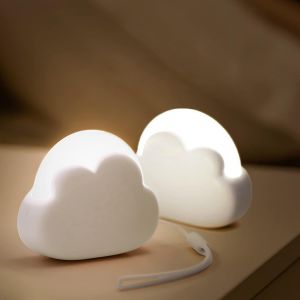 Veilleuse Enfant Rechargeable, Lampe De Nuit Nuage Nomade Pour Allaitement, Torche Enfant Portable, Lampe De Table Avec 4 Intensité Décorer Chambre Bébé, Lampe Voyage Petite, Cadeau Naissance Fille - Neuf