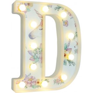 Lettres Lumineuses Licorne &Agrave; Del, Lettres De L'alphabet Blanches Chaudes Pour D&eacute;coration De F&ecirc;te D'anniversaire, Chambre &Agrave; Coucher, D&eacute;coration De Table Murale De No&euml;l, De Saint-Valentin - Neuf