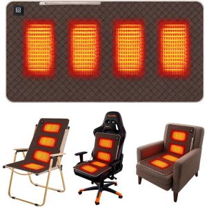 acdsgd-45 x 90 cm Coussin Chauffant D'ext&eacute;rieur pour Chaise, Coussin Chaise Bureau avec 3 Niveaux, Portable Chauffage USB, Coussin de Si&egrave;ge Chauffant pour Stade, Camping, Voyage, Bureau, Canap&eacute; - Neuf