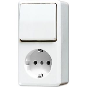 JUNG AP600 Combination Switch Outlet RA Alpin White - 676AWW - Neuf
