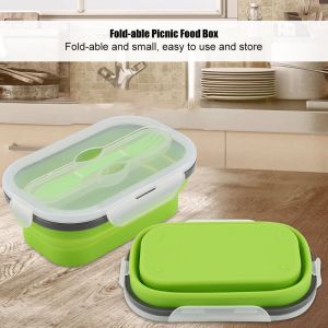 Hjlian Boite A Dejeuner En Silicone Pour Pique-Nique, Fruits Et Legumes, Pliable Et Telescopique, Extensible - Neuf
