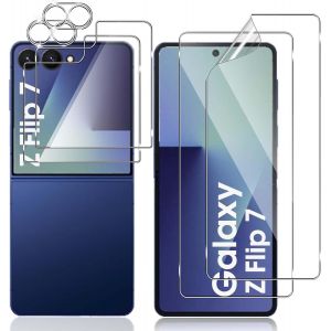 Protecteur D'écran Pour Samsung Galaxy Z Flip 7/Z Flip7,Verre Trempé Film + Film Tpu Flexible + Arrière Caméra Protection [2+2+2 Pièces]-Anti-Rayures - Neuf