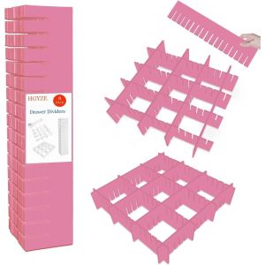 Eryi-Séparateurs Pour Tiroirs Réglables En Plastique, 42 X 9 Cm, Organiseur Modulaire, Grille De Rangement Pour Salle De Bain, Cuisine Ou Bureau, Organiseur De Chaussettes Et De Slips (Rose) - Neuf