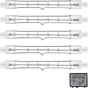 5 Pièces 300w R7s Ampoule Halogène 118mm 220-240v 3100 Lm Lumière Blanche Chaude Tige Halogene Dimmable Éclairage Spot Extérieur Et Intérieur Pour Bâtiment Paysage Sécurité Éclairage De Scène Studio - Neuf