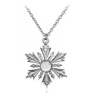 Bijoux De No&euml;l Mode Flocon De Neige Collier En Cristal Collier D'hiver Gel&eacute; Collier Pendentif Carr&eacute; En Cristal De Zircone Flocon De Neige - Neuf