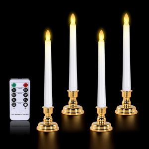 Bougie &Agrave; C&ocirc;ne Sans Flamme, Bougie &Agrave; Del Aliment&eacute;e Par Batterie, Avec Minuteur T&eacute;l&eacute;command&eacute; Et Cartouche De Lampe 3d Authentique Pour La D&eacute;coration De La F&ecirc;te D 'anniversaire - Neuf