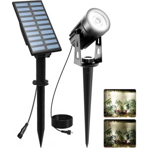 Spot Solaire Exterieur, Lampe Solaire Ext&eacute;rieu Jardin Puissante Etanche Ip65 Lumi&egrave;re Solaire Ext&eacute;rieure Auto On/Off Eclairage Exterieur Solaire Pour Jardin All&eacute;e Terrasse Blanc - Neuf