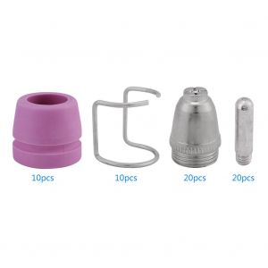 Kit de consommables pour torche de decoupe plasma, 60 pieces, pointe d'electrode, buse, coupelles de protection pour AG60 - Neuf
