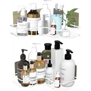 Étagère de douche d'angle, rangement de salle de bain pouvant supporter un poids de 5 kg, sans tiroir - Neuf