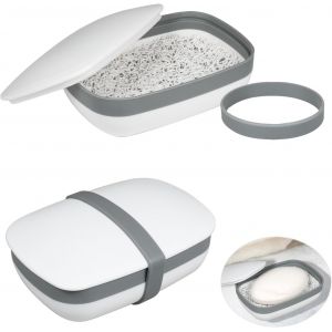 2 Pièces Boite a Savon Voyage Etanche,Boîte à Savon avec Couvercle,Porte Savon avec Économiseur de Savon & Bande de Silicone pour Salle de Bain,Salle de Sport,Camping,Randonnée - Neuf