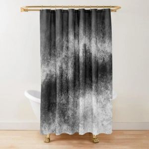 Rideau De Douche Minimal En Polyester Dégradé Blanc Et Noir,Moderne,Imperméable,Lavage En Machine,Crochets De Bain.Dt-241218000313-Yl.W120Xh180Cm - Neuf