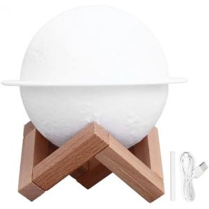 CHECARZHN--NO1-Humidificateur En Forme De Planète Avec Support - Humidificateur Avec Lumière Led Avec Couleurs Changeables Et Chargement Usb, 13 X 13 X 14 Cm - Neuf