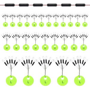 150 Pièces 6 En 1 Stop Float Peche,Vert Caoutchouc Arrêt De Bouchons Pêche,Perles Cylindriques En Caoutchouc Pour Pêche À La Truite-Pour Ligne De 0,1 À 0,43 Mm (S/M/L).[B943] - Neuf