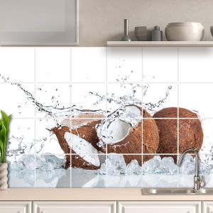 Eryi-24 X Feuilles Mural Stickers Carrelage 2d Imperméables Carreau De Ciment Adhesif, Autocollants Carreaux Dosseret Pour Cuisine, Salle De Bain La Décoration À La Maison / 15 X 15 Cm / T1046 - Neuf