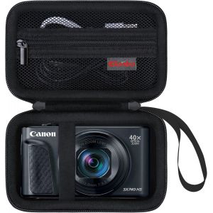 Canon PowerShot SX740/ SX730/ SX720/ SX620 &eacute;tui Portable pour Appareil Photo Num&eacute;rique,4K Camera Travel Storage Manager Stand,Mesh Pocket Fit Battery Charger,Noir - Neuf