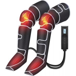 Masseur De Jambes, Masseur De Compression Pour Les Mollets, Les Genoux, Les Pieds Avec Chaleur, Cadeaux Pour Hommes, 3 Réglages De Chaleur Et 3 Intensités, Noir - Neuf