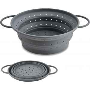Kalanka-Passoire Pliable En Silicone, Passoire Cuisine Pliable, Panier &Eacute;gouttoir En Silicone Avec Poign&eacute;e, Pour &Eacute;goutter P&acirc;tes, L&eacute;gumes, Fruits Et L&eacute;gumineuses, Id&eacute;ale Pour Cuisine Et Camping - Neuf