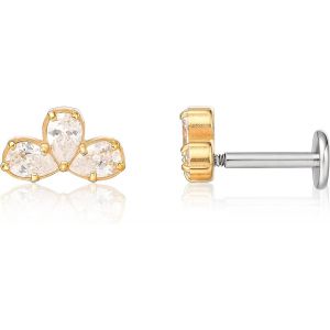 Kal-18g Titane Piercing Tragus, 2pcs Piercing Labret Lèvre Bouche Avec Cz Opale, Filetage Intérieur Piercing Oreille Cartilage, Piercing Helix Pour Nombril Langue Sourcil Septum Nez Oreille - Neuf