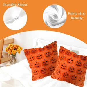 Cauc-Halloween Housses De Coussin Ensemble De 2,Housse De Coussin D&eacute;corative Avec Motif Fant&ocirc;me Citrouille D'halloween,Automne Canap&eacute; Taie D'oreiller,Douce Our Canap&eacute; Chambre Maison D&eacute;coration 45 X 4 - Neuf