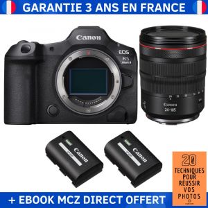 Canon EOS R5 Mark II + RF 24-105mm f/4 L IS USM + 2 Canon LP-E6P + Ebook '20 Techniques pour Réussir vos Photos' - Appareil Photo Hybride Canon - Neuf