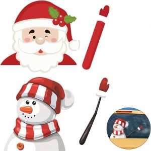 Pi&egrave;ces Santa Claus essuie-glace Autocollants pour No&euml;l, Essuie-glace de Bonhomme de neige du pare-brise essuie-glace de No&euml;l de l'essuie-glace de Bonhomme de neige essuie-glace Arri&egrave;re Autocollant d - Neuf